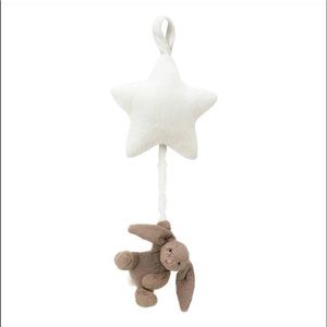 Jellycat Bashful Beige Bunny Star Musical Pull New with Tags